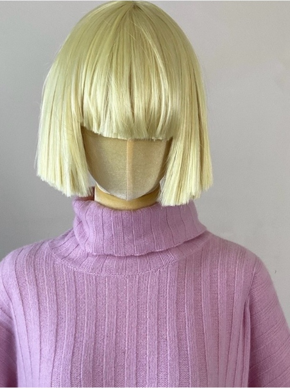Milly Pink Ribbed Turtleneck Sweater with Side Pearl Buttons - Picture 4 of 5